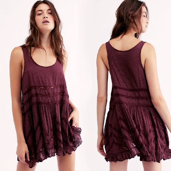 Free People Dresses & Skirts - Free People Voile & Lace Trapeze Slip - Blackberry